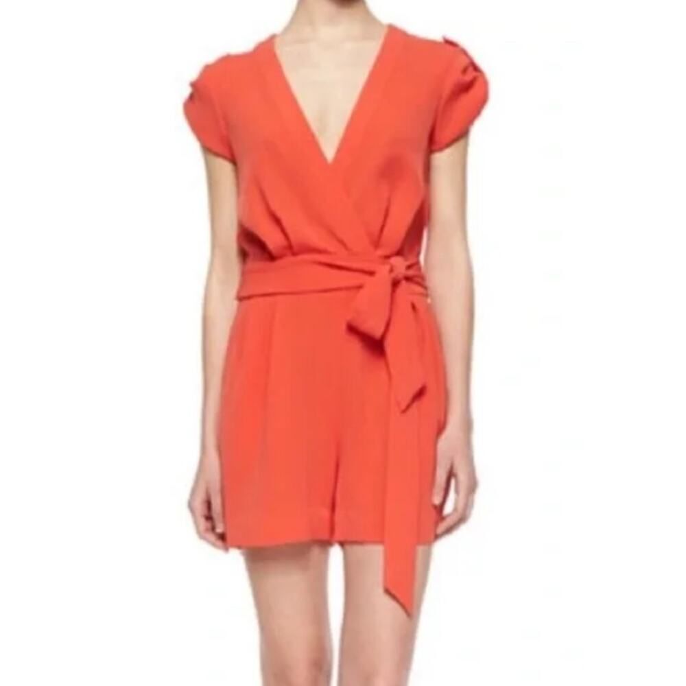 NWT DVF Purdette Hot Coral Romper Women’s Size 12